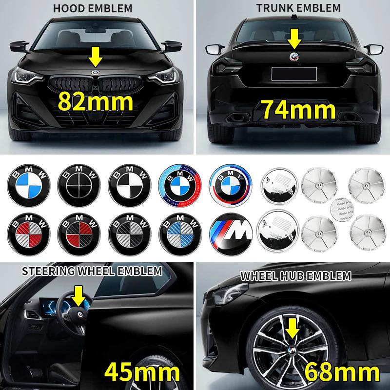 7 buc Emblema Capotă Față Mașină Logo Aniversare 50 de Ani 82mm + Emblema Spate 74mm + Capac Jantă 68mm Capac Decorativ Styling pentru BMW M