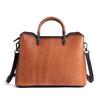 Johnature Borsa versatile in vera pelle da donna, vintage, fatta a mano, in pelle di mucca naturale goffrata, borse a tracolla