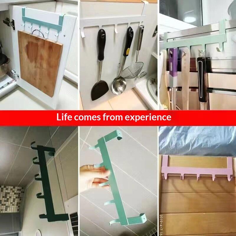 Over Door 5 Hooks Storage Organizer Hanger Rack Non Scratch for Bedroom Bathroom Baby Clothes Towel Hanging Holder