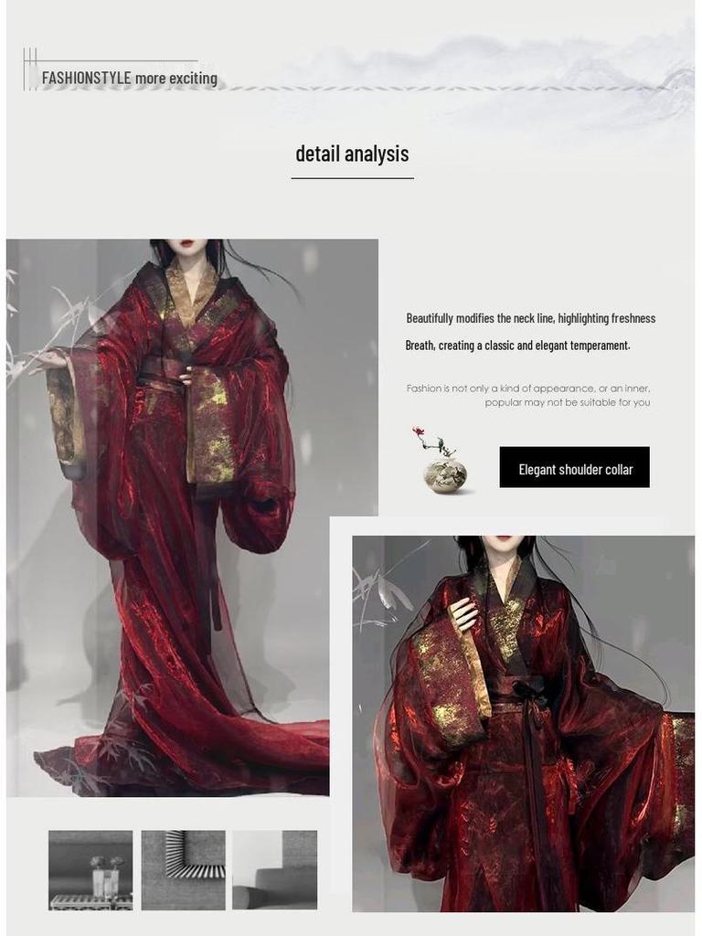 Zhi Jin Zeit der Streitenden Reiche Hanfu: Super Feenhafte Reproduktion mit geradem Saum - Absolut wunderschöner Umhang im chinesischen Stil