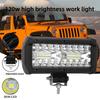 12V Highlight Three-row 120w Plastic Semi-aluminum Work Light Spotlight Strip Light Car Off-road Roof Front Bar Spotlight
