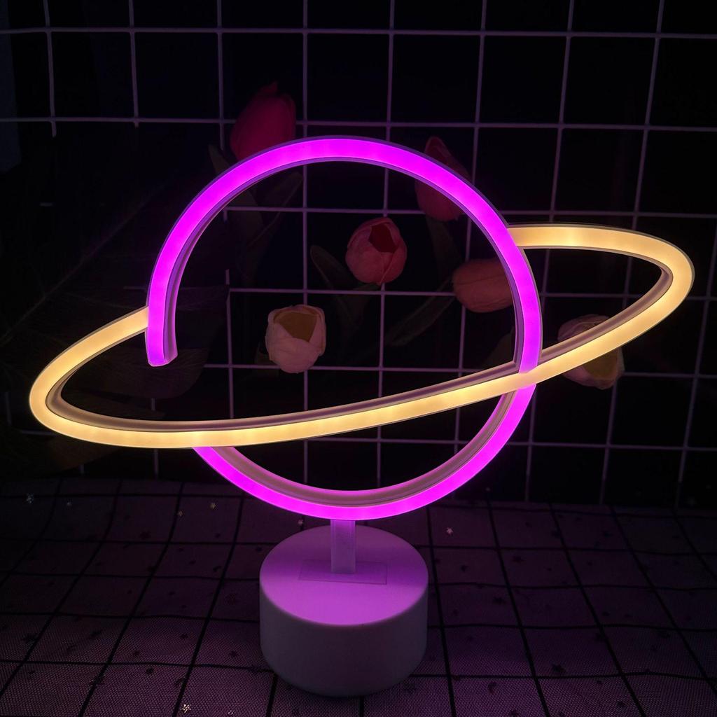 LED Planet Neon Light – Creative Rainbow-Shaped Table Lamp for Room Décor and Atmosphere