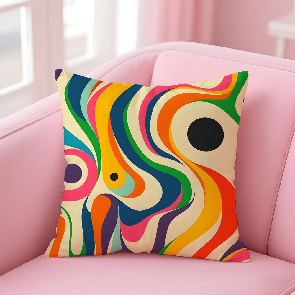 Abstract Geometric Pattern Cushion Cover Pillow Case Soft Skin Friendly Fabric Concealed Zipper