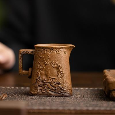 Soy Glaze Dragon Fairness Cup Retro Ceramic Tea Divider Even Pouring Vessel Handmade Brewing Strainer Kung Fu Tea Set Accessory