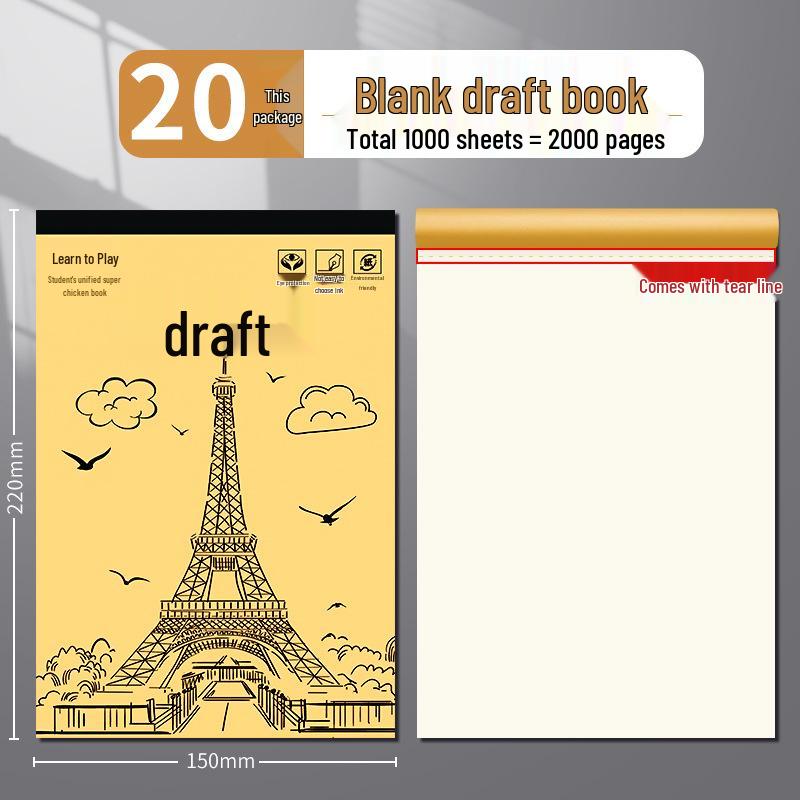 Partitioned Math Scratch Notebook for Students: Elementary To High School - Kraft Cover