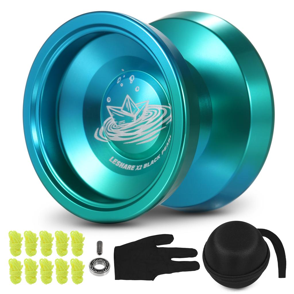 Aluminum Yoyo Ball Competitive Yo Yo Gift with Bearing Strings Glove and Storage Case