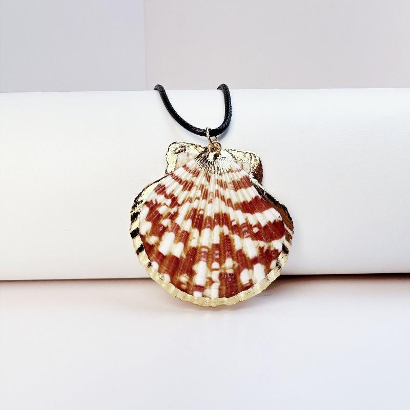 1 Piece 120Cm Leather Rope Strap Necklace Bohemian Style Natural Shell Conch Pendant For Women Beach Vacation Party Jewelry