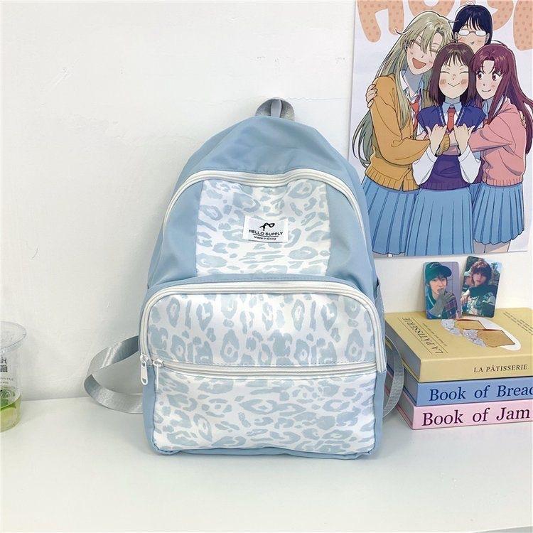 Schoolbag Korean Version Ins Fashion Polka Dot Backpack Women's Two-dimensional Transparent Bar Millet Pain Bag Large Capacity Student Schoolbag