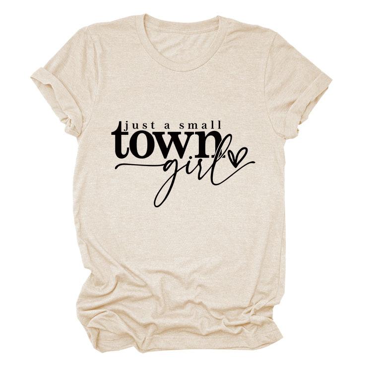 Casual just a small town letter print fashion ladies short sleeves S