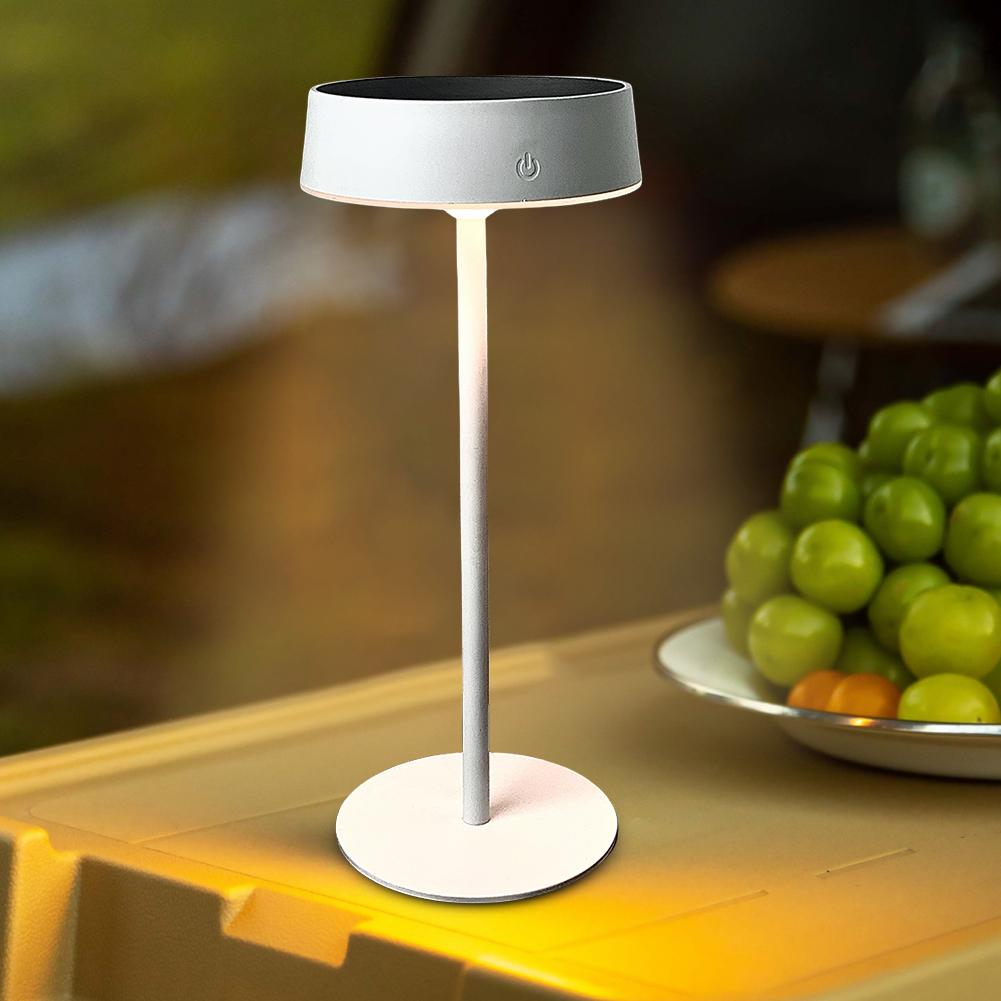 Solar Table Lamp Dimmable Cordless Table Lamp Waterproof Portable Night Light Rechargeable for Garden Terrace Camping