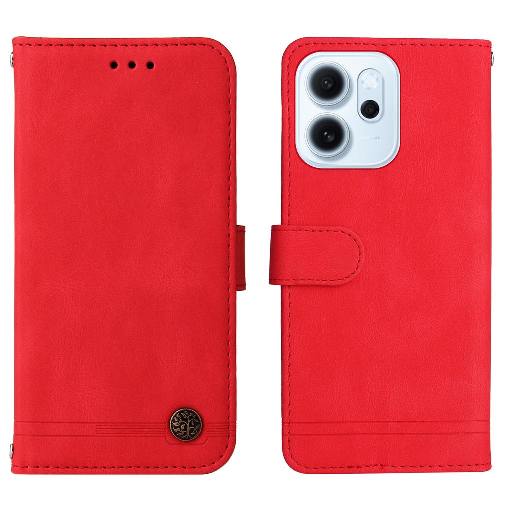 For Oppo Reno15 F 5G Leather Wallet Cases Skin Touch Phone Cover Stand with Strap