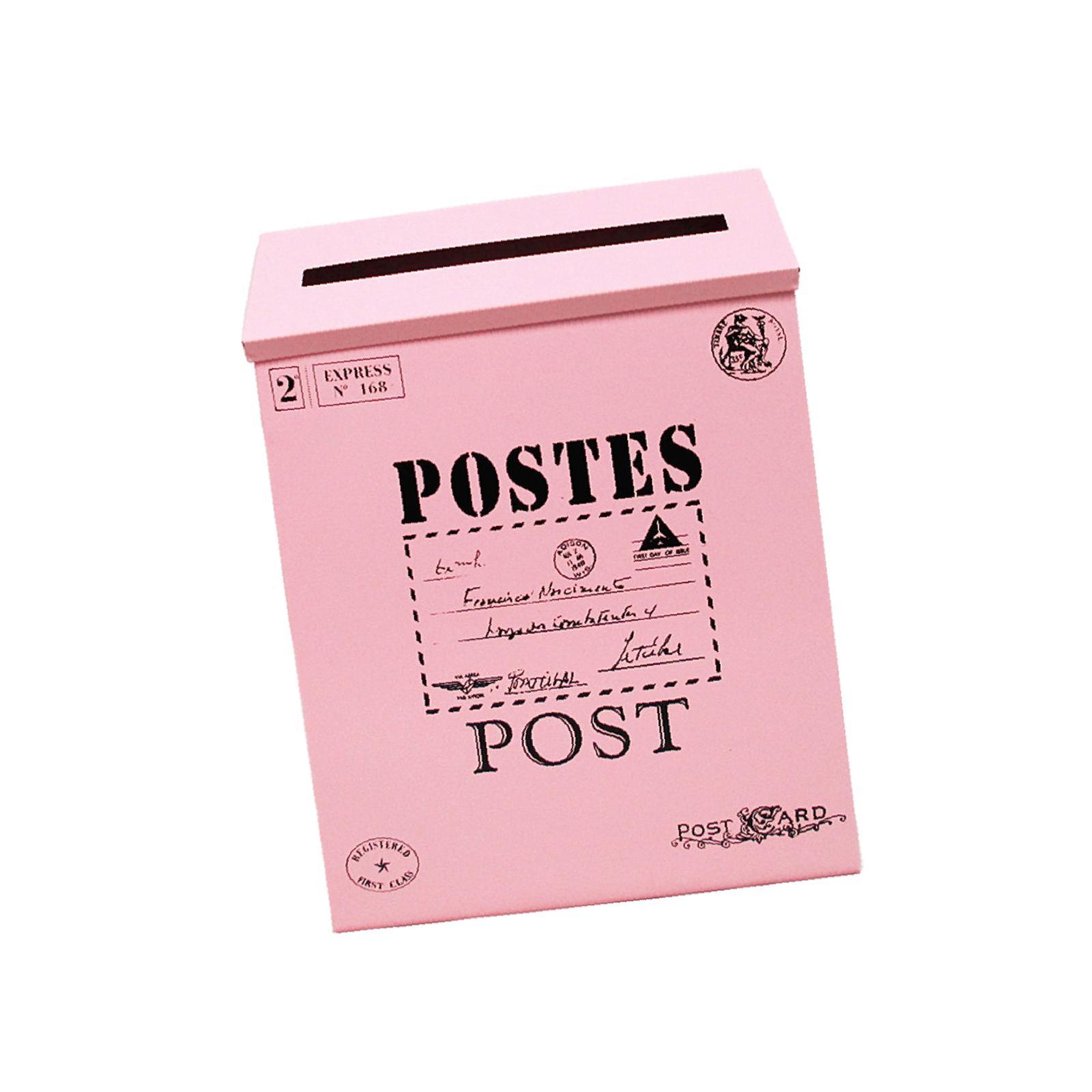 

Newspaper Holder Box Letterbox Decorative Drop Box for Gate Home Office Yard рожевий