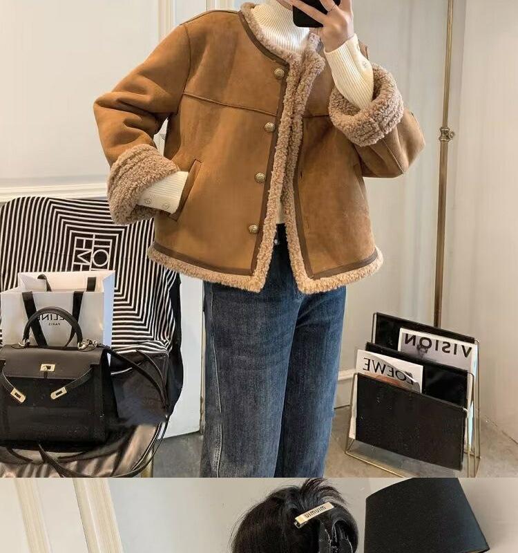 Winter 2023 Women's Short Loose Korean Style Fur Coat with Thickened Lamb Wool
