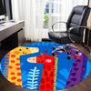 1PC Giraffe Print Office Round Area Rug, Indoor Mat Suitable ForOffice, Under Office Chairs Bedroom Living Room Home Decor, Room Deco, D153
