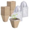 Nursery Seedling Pulp Cups with Lid,  Paper Flowerpots, Ventilated Seed Cultivation Cups for Planting and Propagating 