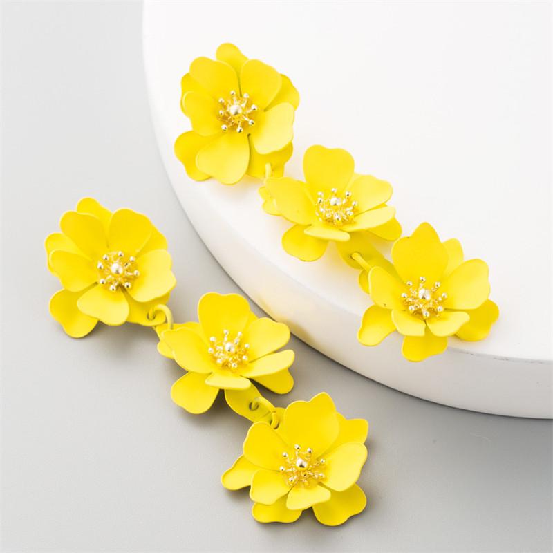 

Модные длинные темпераментные модные женские серьги-капельки с цветком в богемном стиле