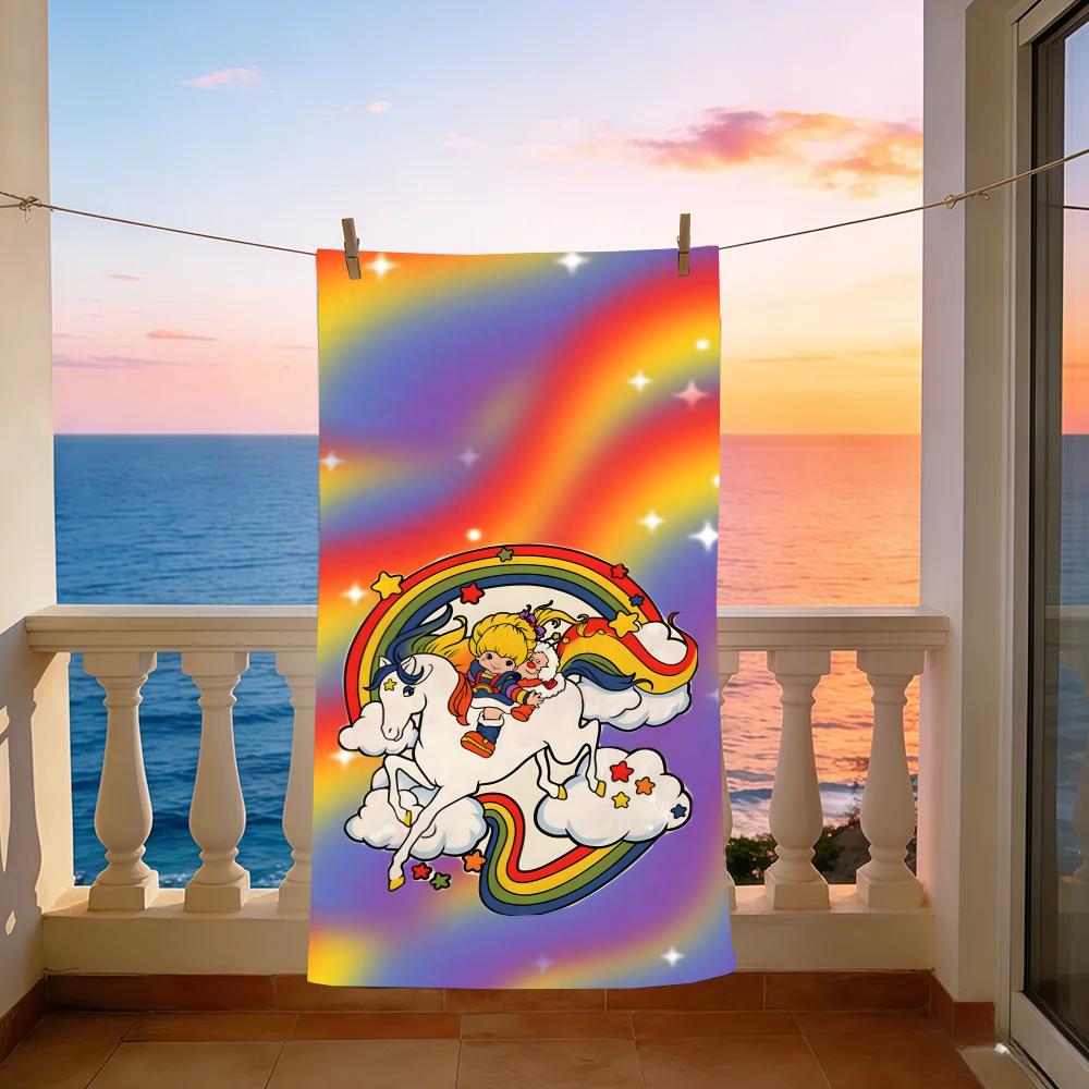 Cartoon Rainbow Brite Towel Towel Beach Towel Oversized Quick Dry Towel Absorbent Soft Swim BeachTowels for Men Women