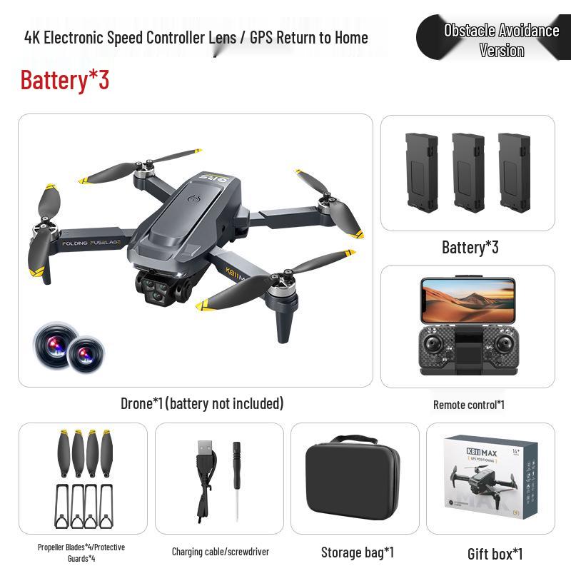 K811MAX GPS Drohne Quadcopter mit Bürstenlosen Motoren, Auto-Return, Luftbildfotografie, Hindernisvermeidung und Fernsteuerung.