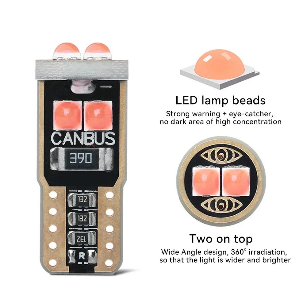 1PC W5W 194 168 T10 6SMD 3030 Canbus LED Bulbs 12V For Car License Plate Light Interior Dome lights Reading Lamp 6000K White Red Bulbs 7