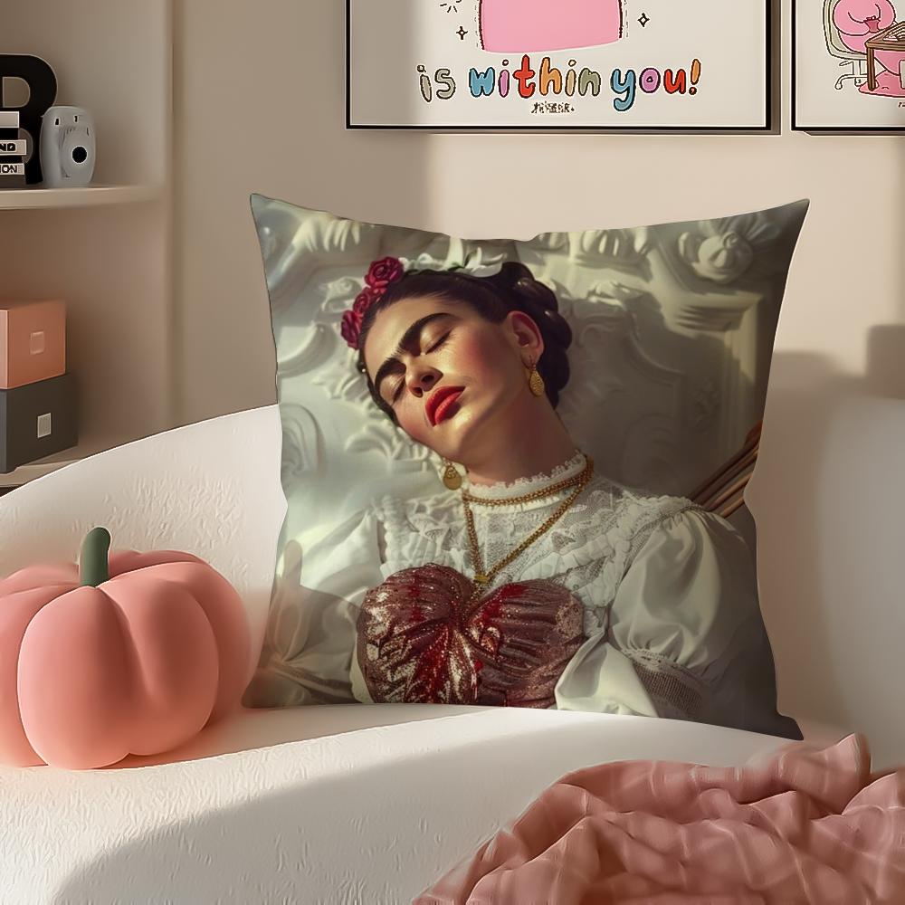 Artistic Painter FFrida KKahlo Cushion Cover Pillowcase Short Plush Invisible Zipper Room Sofa Cushion Cover