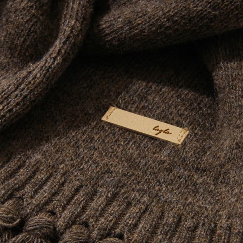 DIAMOND LAYLA Szalik z wełny alpaki i owczej Tessle M7 Prażony Kasztanowy Brąz