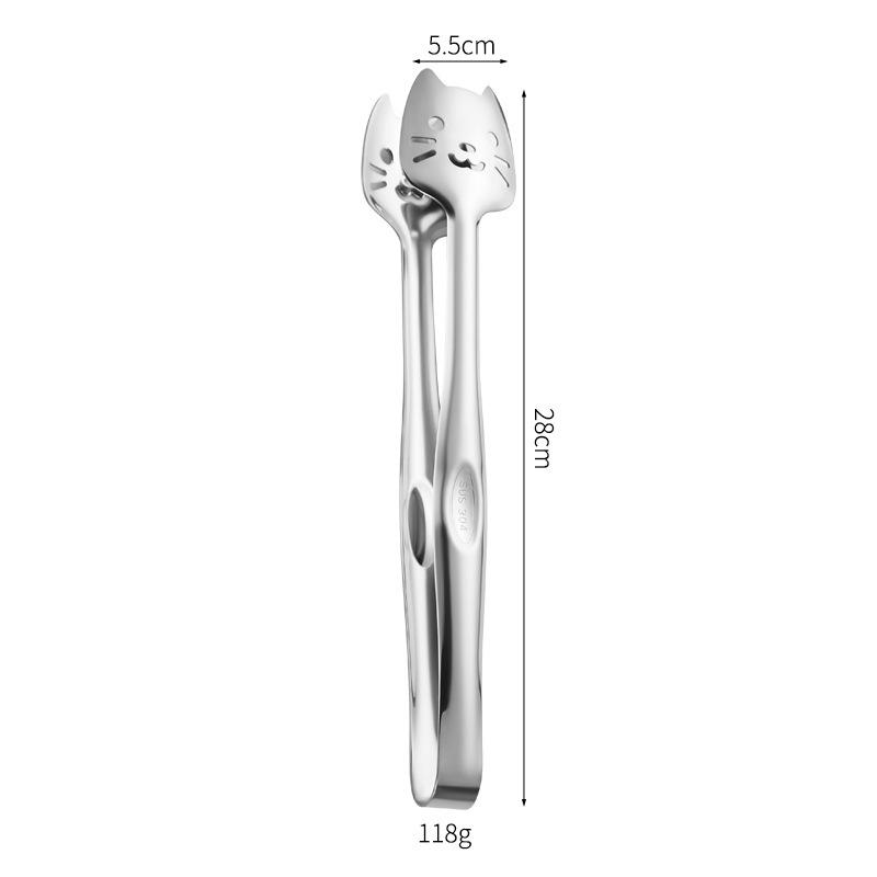 Stainless Steel Food Tongs Food Tongs For Cooking Cat Design Heavy Duty Grill Tongs For Outdoor Grill Kitchen Small Appliances