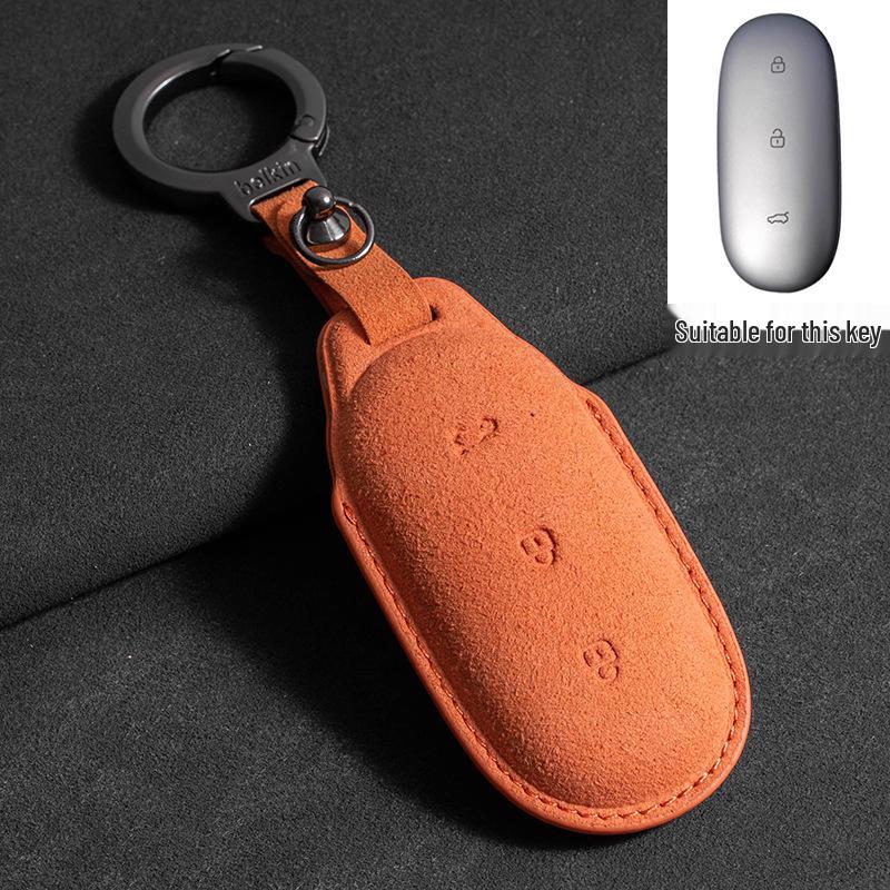 

Ideal L6-L9 Three-Color Suede Key Cover with Buckle - Car Interior Accessory