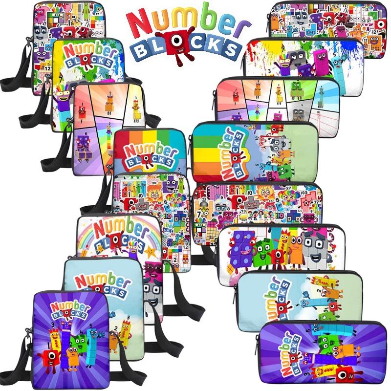 Sac à Dos Double Épaule et Bandoulière Numberblocks Avec Trousse Parfait Cadeau Pour Anniversaires