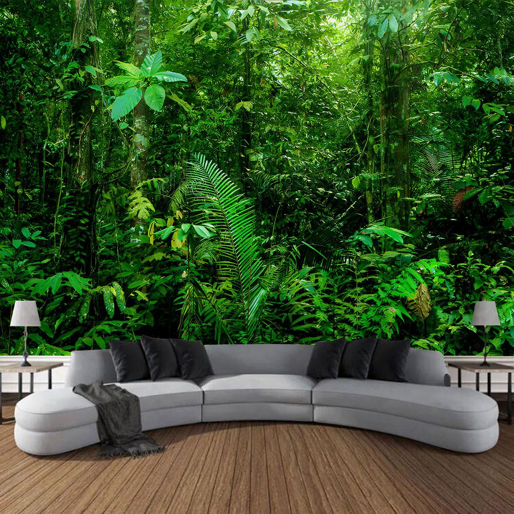 Frumoasă pădure naturală imprimată tapiserie mare de perete ieftină hippie agățată tapiserii de perete boeme decor mandala de perete