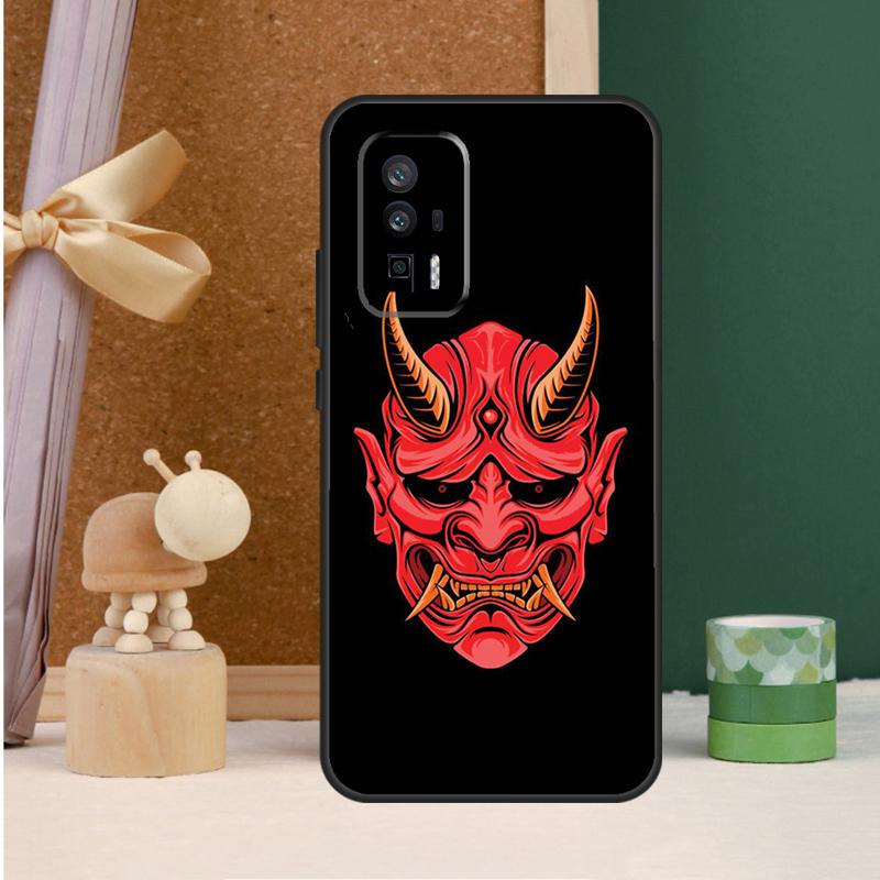 Japanese Samurai Oni Mask For POCO X6 Pro M6 X3 X5 F3 F5 M5s Cover For Xiaomi 13T 12T 11T 14 Pro 12 13 Lite Case