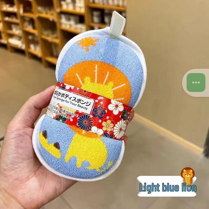 Newborn Baby Bath Sponge - Natural Bath Mitt with Cartoon Design