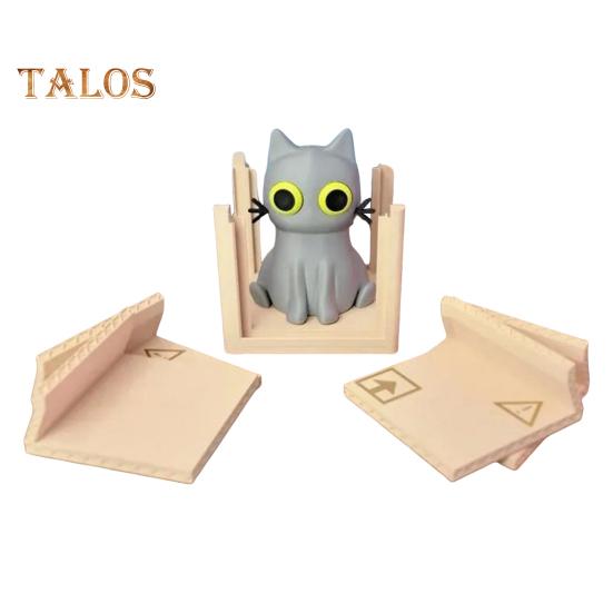 

4 шт. милый набор подставок под коробку с котом подставки под горячее в форме кота нескользящие подставки под горячее котенок в коробке подставки под журнальный столик декор для любителей кошек серый