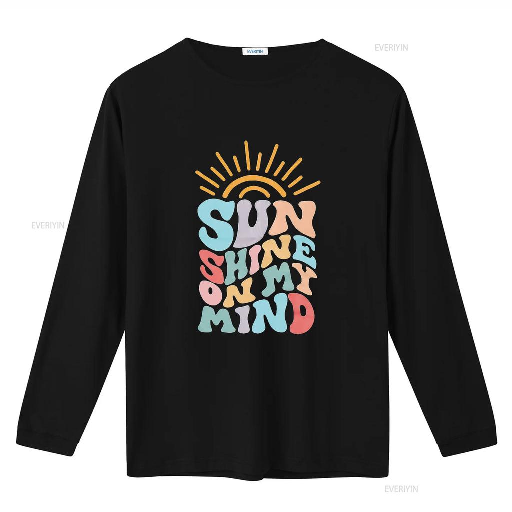 Sunshine T Shirt Unisex Funny Letters Print On My Mind Athletic Cute Summer Holiday Top Vintage Washed Versatile