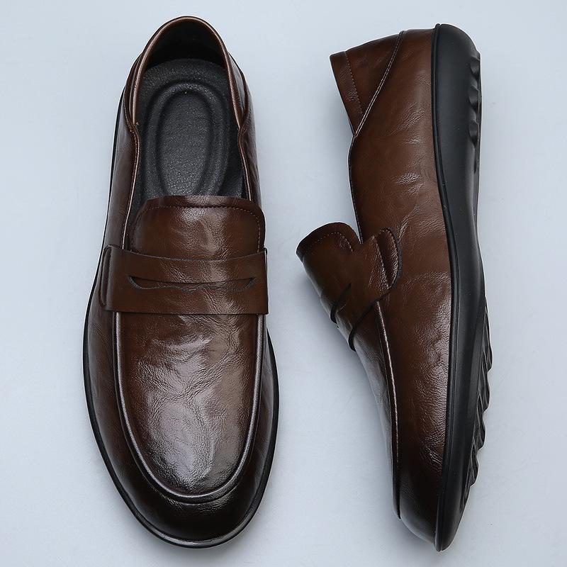 Men's shoes new autumn leather men's business casual leather shoes one pedal lazy Doudou tide shoes