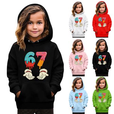 Kids' Fashion Printed Pullover Casual Long-Sleeve Crewneck Hoodie Top