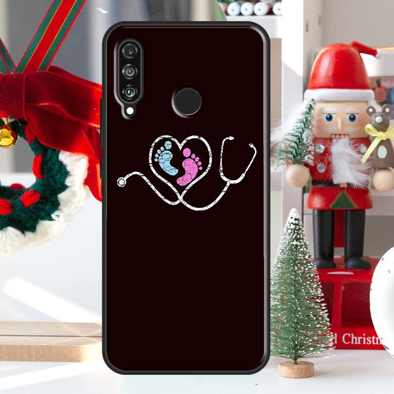 Cute Stethoscope Heart For Huawei Nova 9 10 SE 11 Pro Y60 Y70 Y90 Y61 Y91 Y72 Y73 12i 11i 8i P20 P30 P40 Lite Case