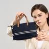 Striped denim literary shoulder crossbody lazy style canvas bag niche commuter handbag