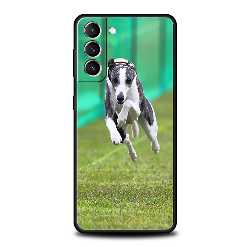 Telefono dėklas Samsung Galaxy S25 Edge S24 S23 S22 S21 Ultra S20 FE 5G S10 S10E S9 Plus minkštas TPU dangtelis Galgo kurtas šuo
