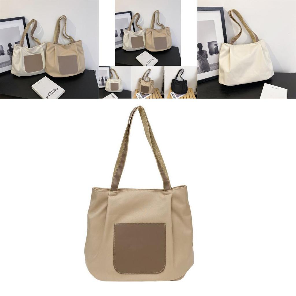 Urban Chic Nylon Tote Bag Large Capacity Stylish Grocery Shopping Bag With Zipper