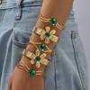 1PC Women's Fashion Personality Exaggerated Flower Opening Arm Bracelet Zircon Outdoor Party Festival Gift