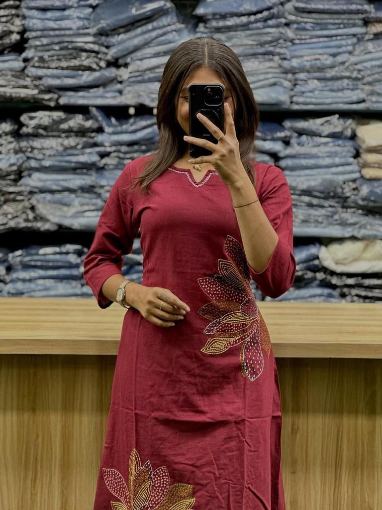 Indian Women Designer Cotton Kurti Pant Set Bollywood Party Wear Top Tunic Kurta Palazzo