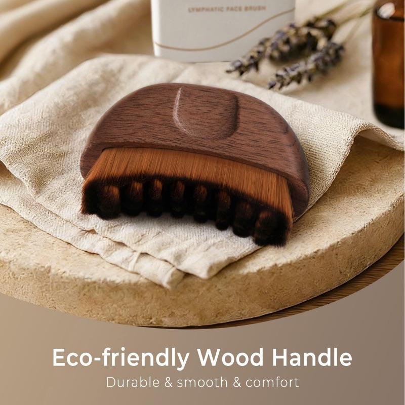 

New LymphaticContourFace Walnut Lymphatic Brush Contour Facial Brush Scraping Anti-puffiness коричневый