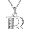 Necklace B Letter Design Fashionable Style Titanium Steel Rhinestones Jewelry Necklace for Daily Use
