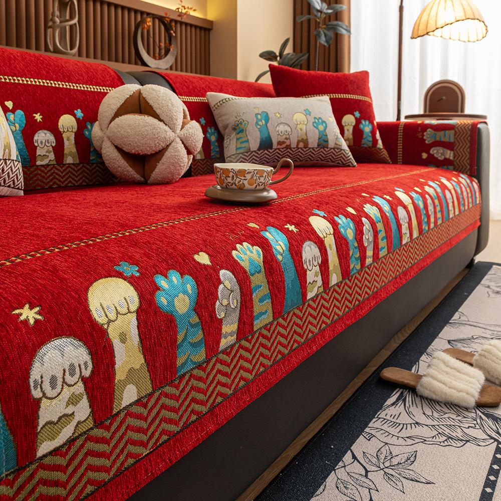 

Cat Claw Cartoon Animation Sofa Cushion Universal Non-Slip In All Seasons New Sofa Seat Cushion Light Luxury High-End Cover Cloth 70*70cm