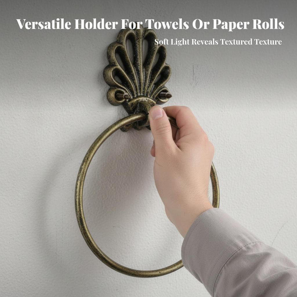Towel Loop with Shell Backplate Vintage-Style Easy To Install