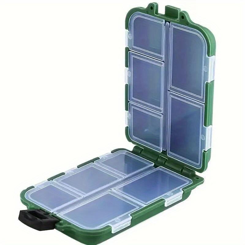 Fishing Tackle Box 10 Compartment Lure Hook Storage Case Double Sided Fishing Tool Organizer Multifunctional Bait Container