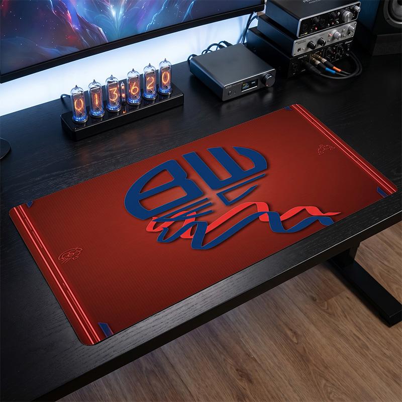 Bolton Wanderers FC Theme Pattern Mouse Pad, Soccer Logo Design XXL Gaming Desk Mat Non-Slip Computer Mouse Pad