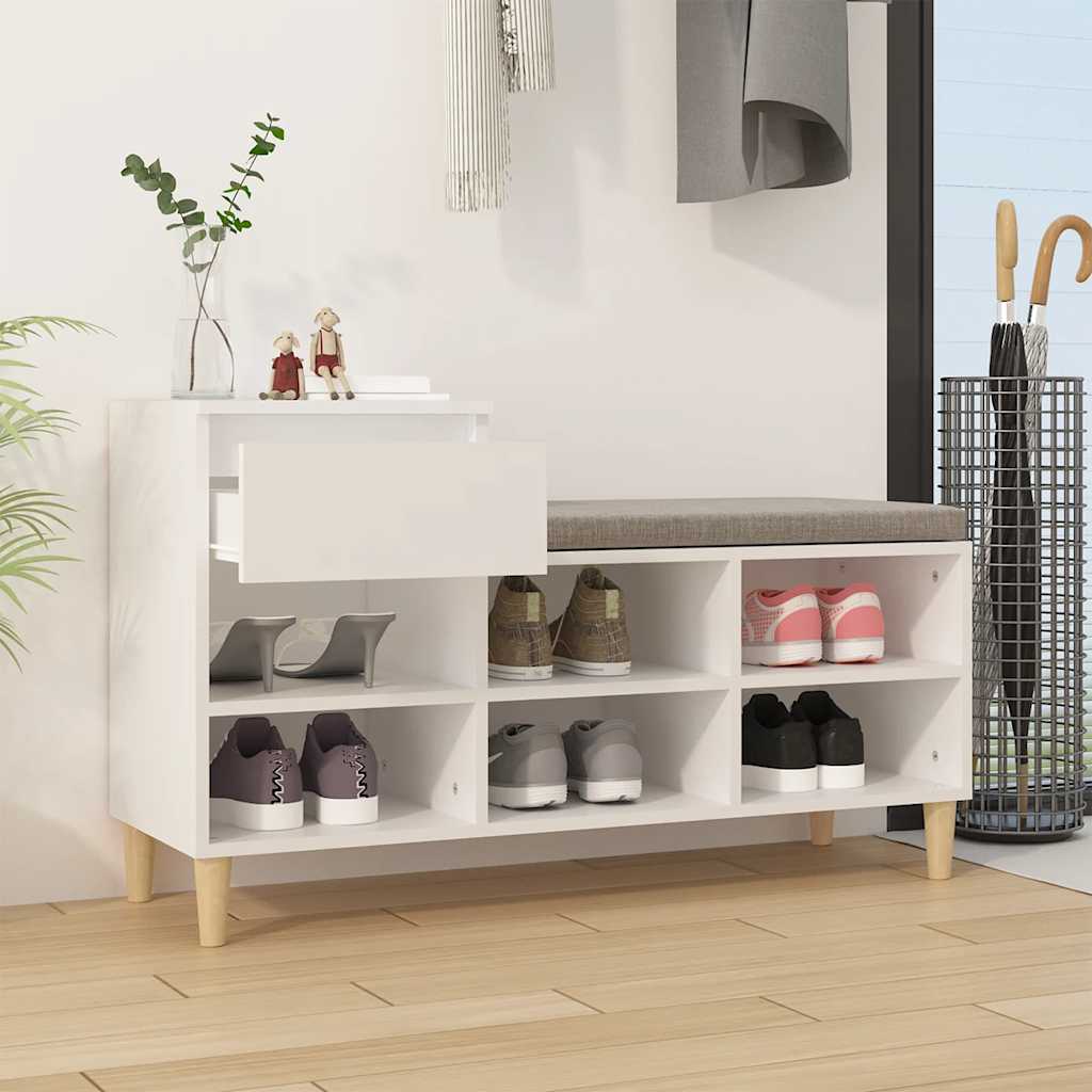 Shoe Rack White 102 x 36 x 60 cm Engineered Wood