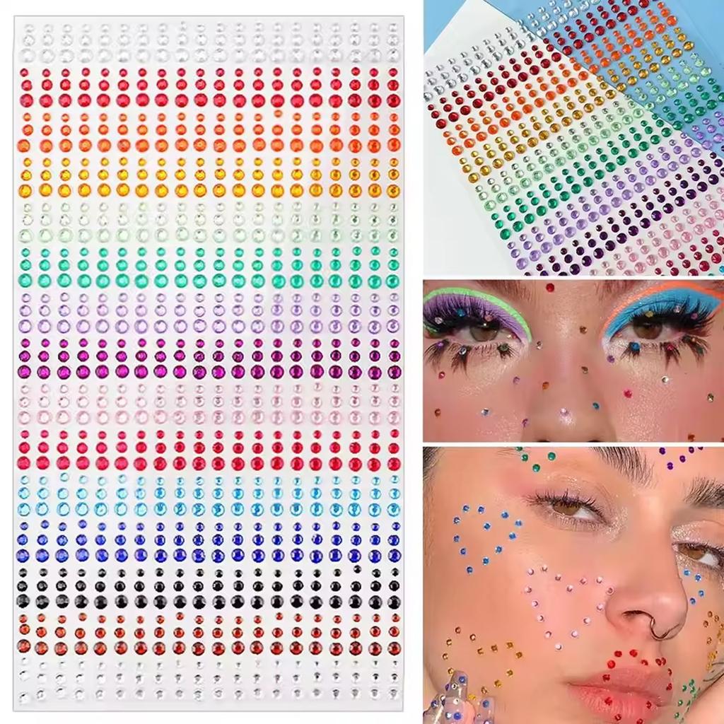 Eyes DIY Rainbow Color Patch Art Accessories Music Festival Stage Performance Face Jewels Rhinestone Makeup Accessories