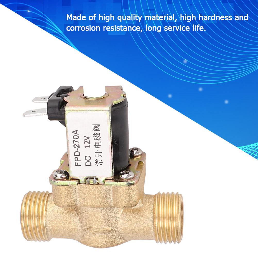 G12" Normally Open Brass Solenoid Electromagnetic Valve Water Inlet Switch (DC12V)